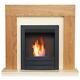 Adam Dakota Fireplace Suite In Oak With Colorado Bio Ethanol Fire In Black, 3