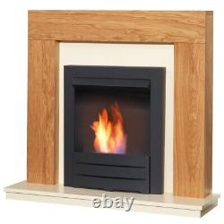 Adam Dakota Fireplace Suite in Oak with Colorado Bio Ethanol Fire in Black, 3