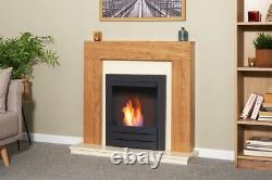 Adam Dakota Fireplace Suite in Oak with Colorado Bio Ethanol Fire in Black, 3