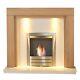 Adam Fenwick In Oak & White Marble With Downlights & Colorado Bio Ethanol Fir