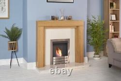 Adam Fenwick in Oak & White Marble With Downlights & Colorado Bio Ethanol Fir