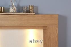Adam Fenwick in Oak & White Marble With Downlights & Colorado Bio Ethanol Fir