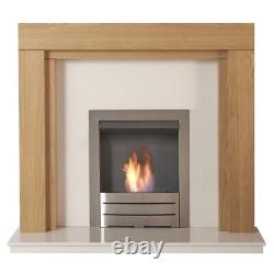 Adam Fenwick in Oak & White Marble With Downlights & Colorado Bio Ethanol Fir