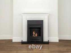 Adam Georgian Fireplace Suite in Pure White with Colorado Bio Ethanol Fire in