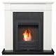 Adam Georgian Fireplace In Pure White & Black With Colorado Bio Ethanol Fire