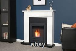 Adam Georgian Fireplace in Pure White & Black with Colorado Bio Ethanol Fire