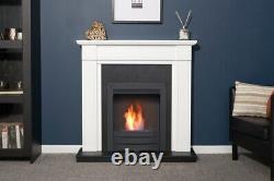 Adam Georgian Fireplace in Pure White & Black with Colorado Bio Ethanol Fire