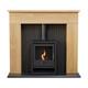 Adam Innsbruck Stove Fireplace In Oak With Oko S1 Bio Ethanol Stove In Charco