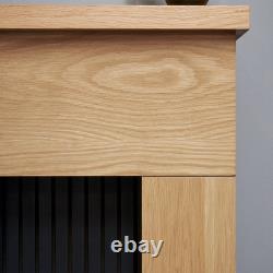 Adam Innsbruck Stove Fireplace in Oak with OKO S1 Bio Ethanol Stove in Charco