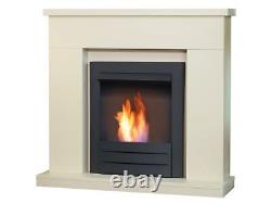 Adam Lomond Fireplace Stone Effect + Colorado Bio Ethanol Fire Black, 39