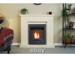 Adam Lomond Fireplace Stone Effect + Colorado Bio Ethanol Fire Black, 39