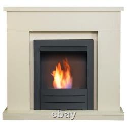 Adam Lomond Fireplace in Stone Effect with Colorado Bio Ethanol Fire in Black