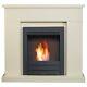 Adam Lomond Fireplace In Stone Effect With Colorado Bio Ethanol Fire In Black