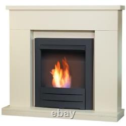 Adam Lomond Fireplace in Stone Effect with Colorado Bio Ethanol Fire in Black