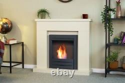 Adam Lomond Fireplace in Stone Effect with Colorado Bio Ethanol Fire in Black