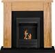 Adam New England Fireplace Suite Oak & Black With Colorado Bio Ethanol Fire I