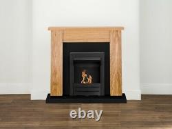Adam New England Fireplace Suite Oak & Black with Colorado Bio Ethanol Fire i