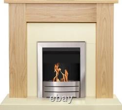 Adam New England Fireplace in Oak & Cream with Colorado Bio Ethanol Fire in B