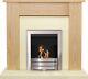 Adam New England Fireplace In Oak & Cream With Colorado Bio Ethanol Fire In B
