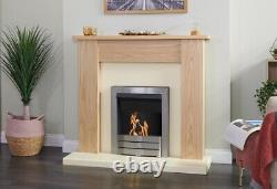 Adam New England Fireplace in Oak & Cream with Colorado Bio Ethanol Fire in B