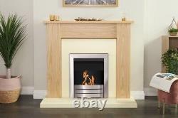 Adam New England Fireplace in Oak & Cream with Colorado Bio Ethanol Fire in B