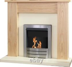 Adam New England Fireplace in Oak & Cream with Colorado Bio Ethanol Fire in B