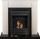 Adam Solus Fireplace Suite In Black & White With Colorado Bio Ethanol Fire In