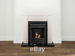 Adam Solus Fireplace Suite in Black & White with Colorado Bio Ethanol Fire in