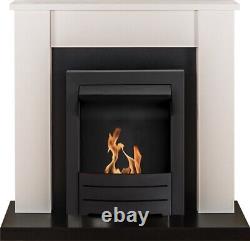 Adam Solus Fireplace in Black & White with Colorado Bio Ethanol Fire in Black