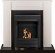 Adam Solus Fireplace In Black & White With Colorado Bio Ethanol Fire In Black
