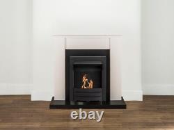 Adam Solus Fireplace in Black & White with Colorado Bio Ethanol Fire in Black