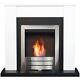 Adam Solus Fireplace In Black & White With Colorado Bio Ethanol Fire In Brush