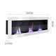 Anthracite Bio Ethanol Inset Wall Mounted Fireplace Bio Fire Toughened Glass