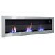 Anthracite Bio Ethanol Inset/wall Mounted Fireplace Bio Fire Toughened Glass Uk