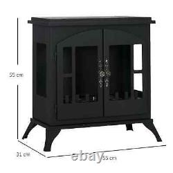 Antique Style Fireplace Ethanol Burner Box Cosy Flame Heater Double Door Black