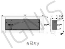 Ardella with Front Glass Ignis Recessed Ventless Bio Ethanol Fireplace