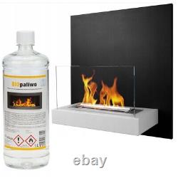 BIOETHANOL FIREPLACE 450x470 BLACK-WHITE BOARD DESIGN ECO TEMPERED GLASS