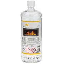 BIOETHANOL FIREPLACE 650x400 BLACK GLOSS DESIGN ECO TAMPERED GLASS + ACCESSORIES