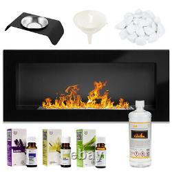 BIOETHANOL FIREPLACE 900x400 BLACK GLOSS DESIGN ECO + ACCESSORIES