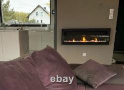 BIOFIREPLACE 1200X400 black Structural with glass