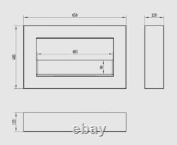 BIOFIREPLACE BOX 650X400 black with glass