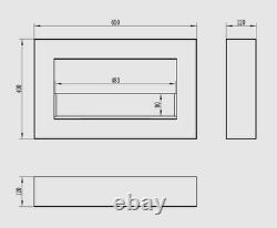 BIOFIREPLACE BOX 650X400 black with glass