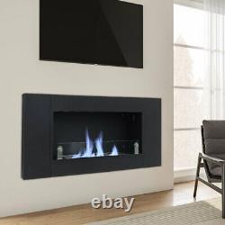 BIO ETHANOL FIREPLACE 1100x540 WALL/INSET MOUNTED FIRE WITH GLASS RECTANG BURNER