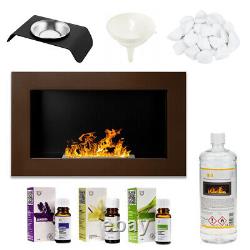 BIO ETHANOL FIREPLACE 650x400 WALL MOUNTED DESIGN ECO FIRE BURNER + ACCESSORIES