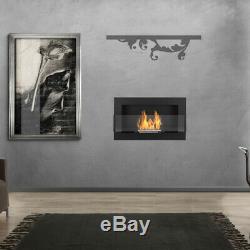 BIO ETHANOL FIREPLACE 650x400 WALL MOUNTED DESIGN ECO / GLASS + ACCESSORIES