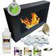 Bio Ethanol Fireplace Black Matte Box 65x40 Design Eco Fire Burner + Accessories