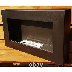 BIO ETHANOL FIREPLACE BLACK MATTE BOX 65x40 DESIGN ECO FIRE BURNER + ACCESSORIES