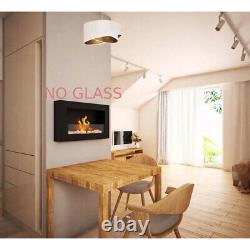 BIO ETHANOL FIREPLACE BLACK MATTE BOX 65x40 DESIGN ECO FIRE BURNER + ACCESSORIES