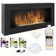 Bio Ethanol Fireplace Black Matte Box 90x40 Design Eco Fire Burner + Accessories