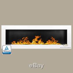 BIO ETHANOL FIREPLACE Emotion WHITE GLOSS EXTRA LARGE 120x40 Wide flame effect